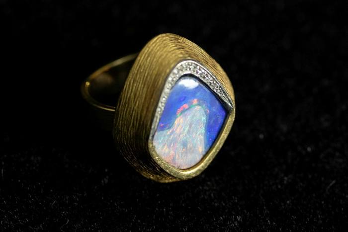 Ring, gold, diamonds, boulder opal, Andrew Grima, 1974