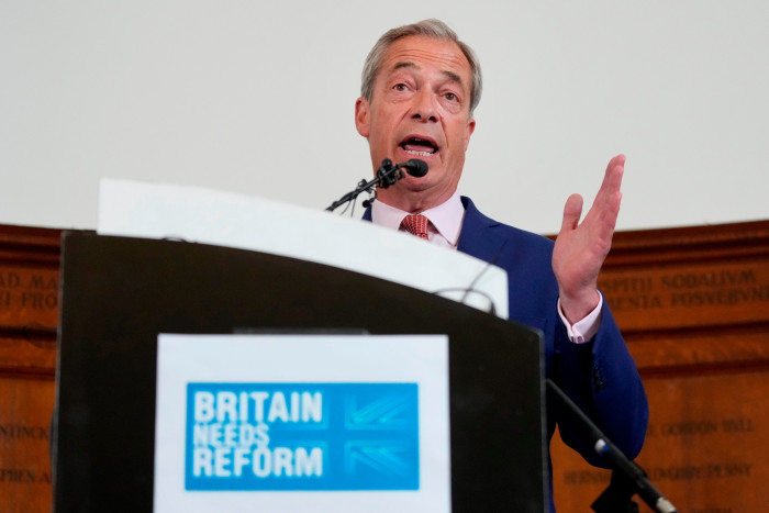 Nigel Farage leader of the Reform Party