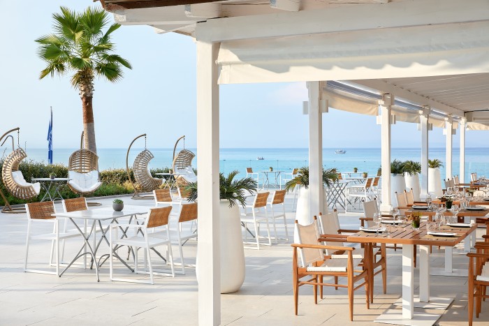 The club’s drinking-dining venues are only a brief stroll from the beach