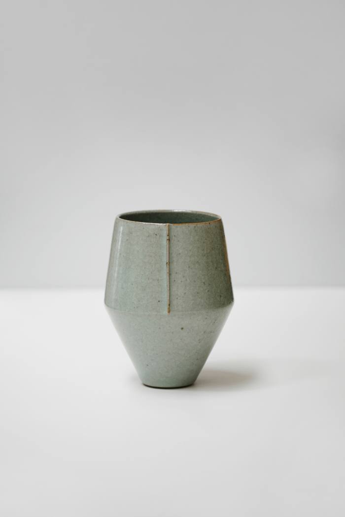 One of Gadsby’s handmade, crackle-glaze vessels
