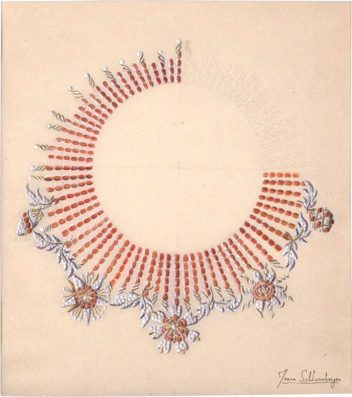 Jean Schlumberger’s original sketch for the Vrille necklace