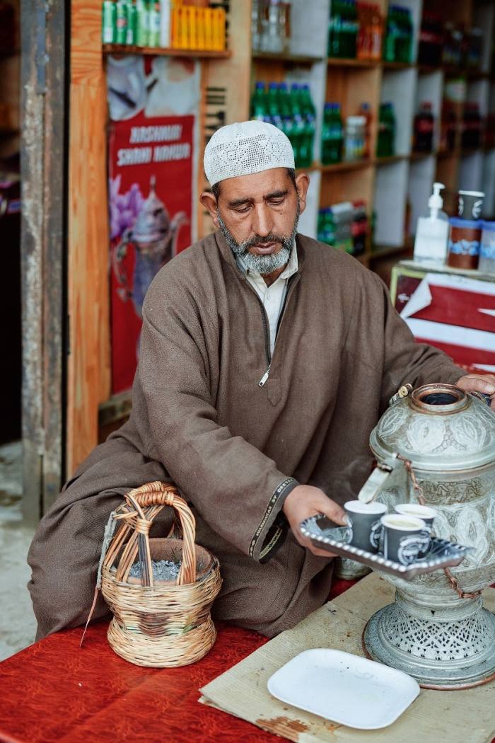 Firdaus Ahmed sells kahwa tea in Phulwa