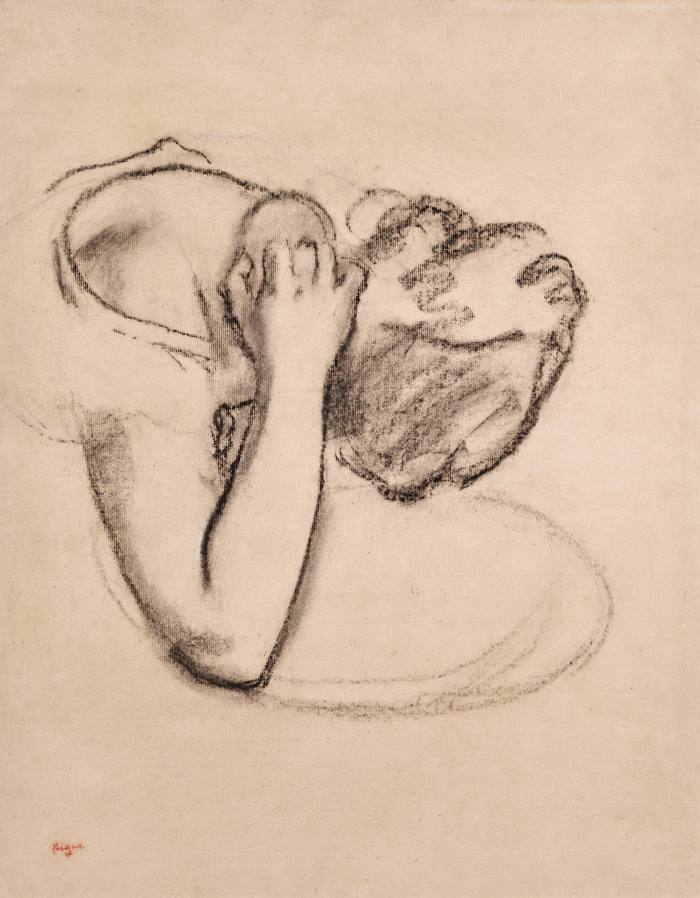 Femme s’épongeant la nuque, by Edgar Degas, at Galerie de Bayser