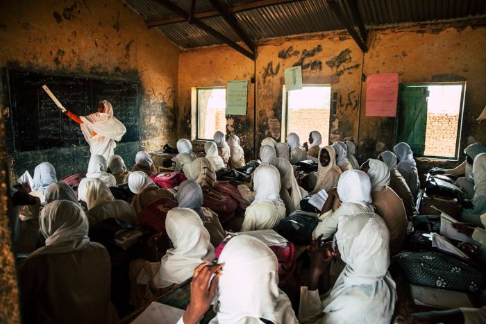 Girls at school in Darfur, Sudan