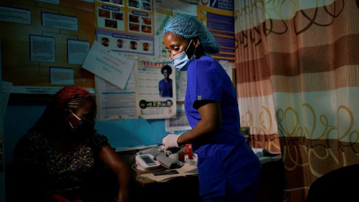 A nurse in Kenya, where the health system has suffered from a shortage of specialised managers