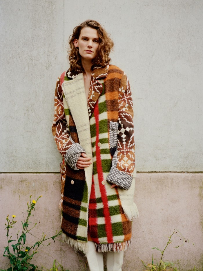 Bethany Williams upcycled-wool blankets coat, £1,500