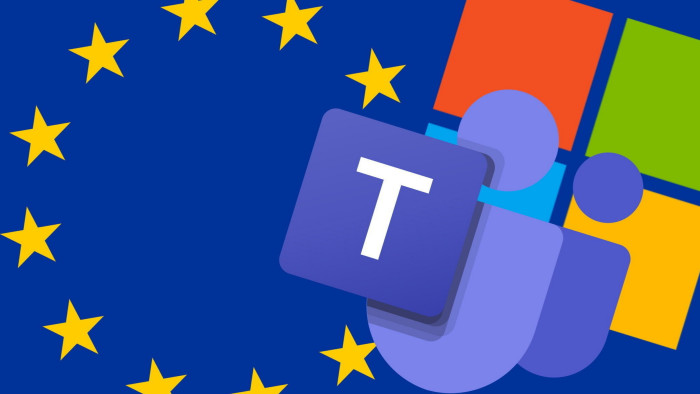 EU, Microsoft and Teams logos