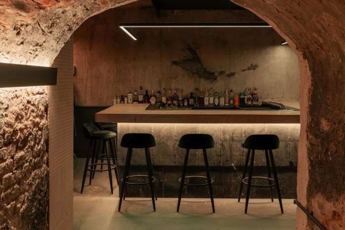 The brutalist styling of the new whisky bar Dram