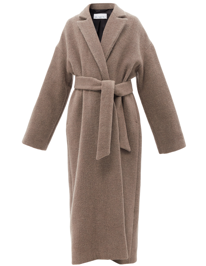 Raey wraparound, belted bouclé coat, £1,295