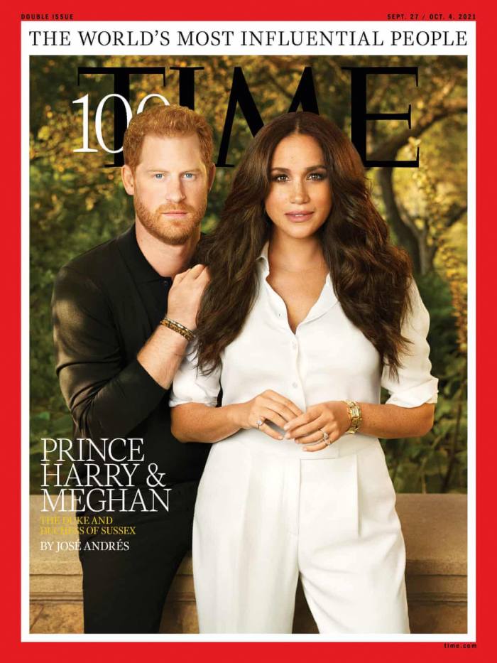 The Duchess of Sussex wears the Duet Pinky ring on the cover of Time