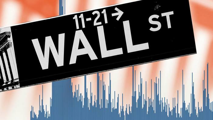 Wall Street sign and chart montage