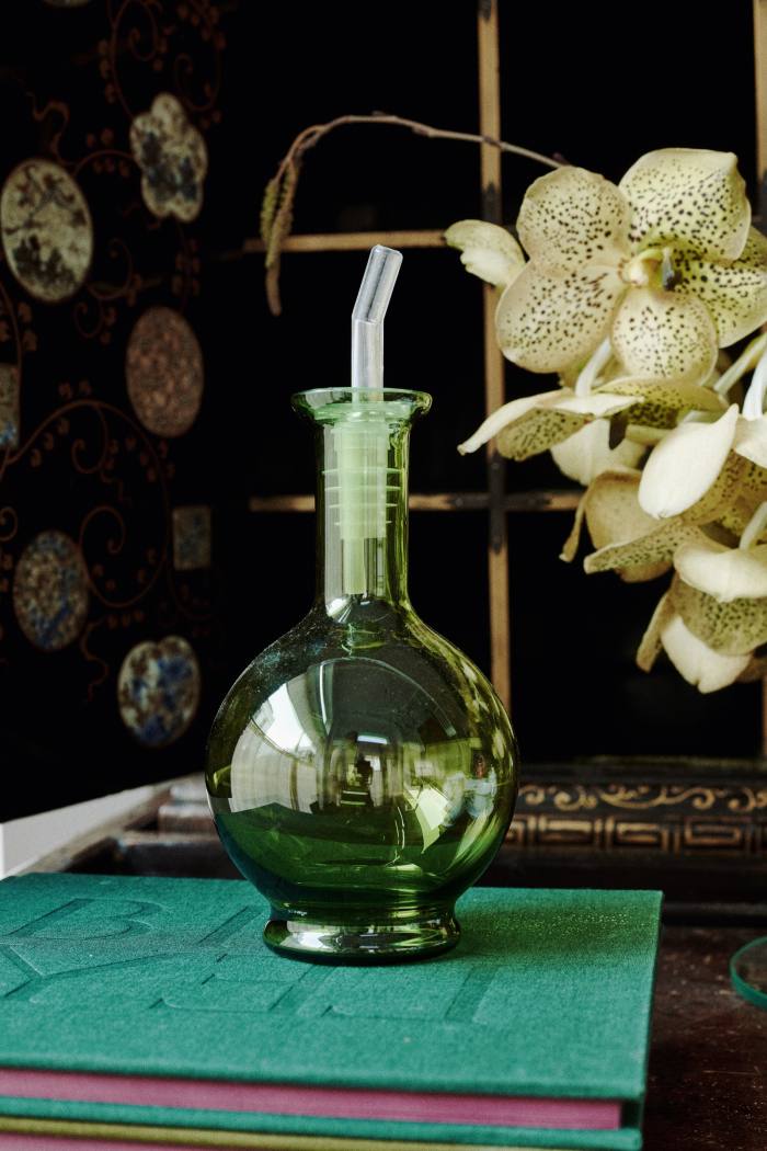 The range includes a Murano olive-oil bottle in apple green, £595