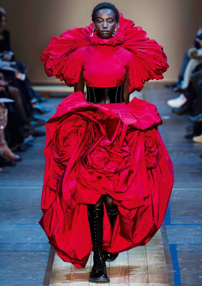 A corseted design at Alexander McQueen a/w 2019