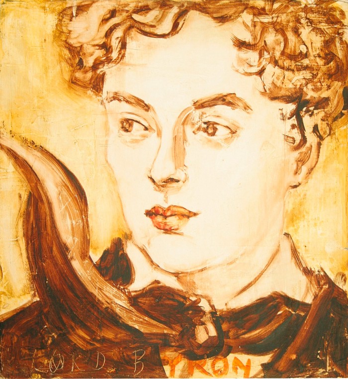Sepia-toned painting of a fancy young man