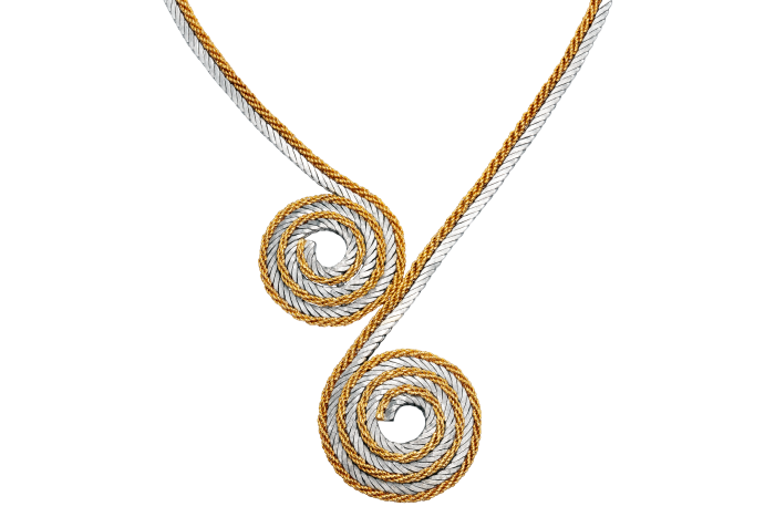 Buccellati 18ct-yellow- and white-gold coiled rope necklace, c1970s, £14,500