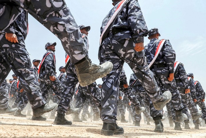 UAE-trained cadets of the Yemeni police force. The emirate's national security adviser Sheikh Tahnoon bin Zayed al-Nahyan is trusted to handle his nation’s most sensitive and challenging issues, including its intervention in the conflict in Yemen