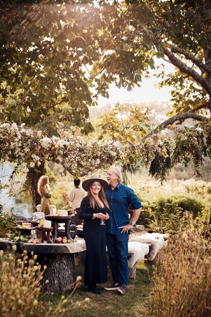 Robin Standefer (left) and Stephen Alesch at their home in Montauk, New York