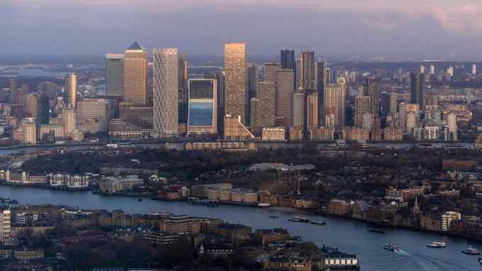 Skyscrapers in the Canary Wharf  district of London