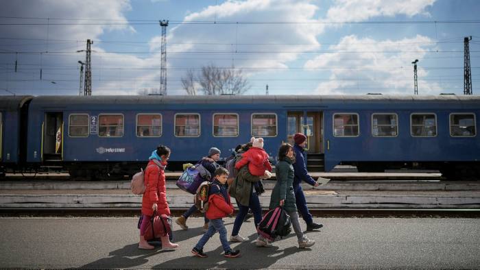 Ukranian refugees arrive in Hungary in March after the Russian invasion