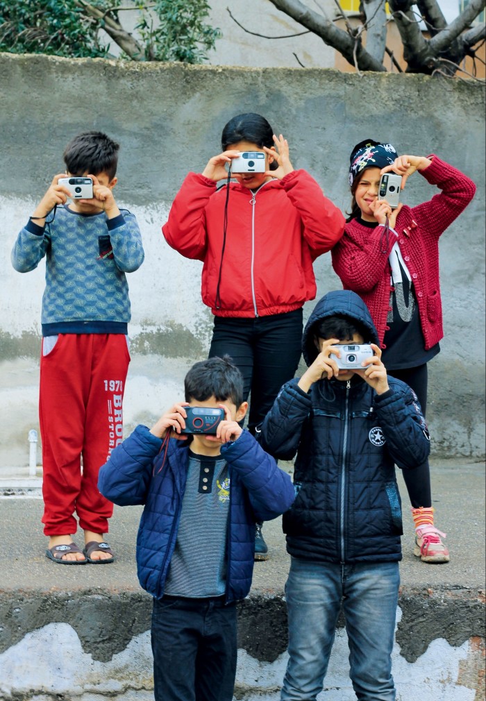 Some of the children with their analogue cameras