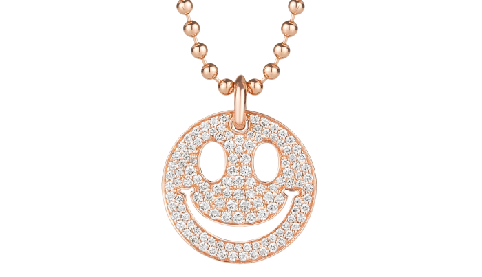 Noa rose-gold and diamond Smiley mini pendant, £2,650