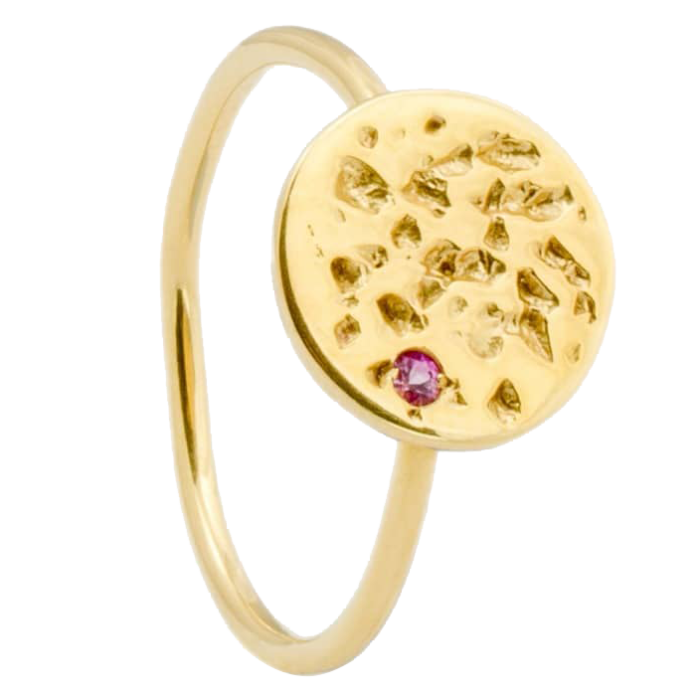 Kassandra Lauren Gordon 22ct-gold vermeil and diamond-cut pink sapphire Io Moon ring, £249
