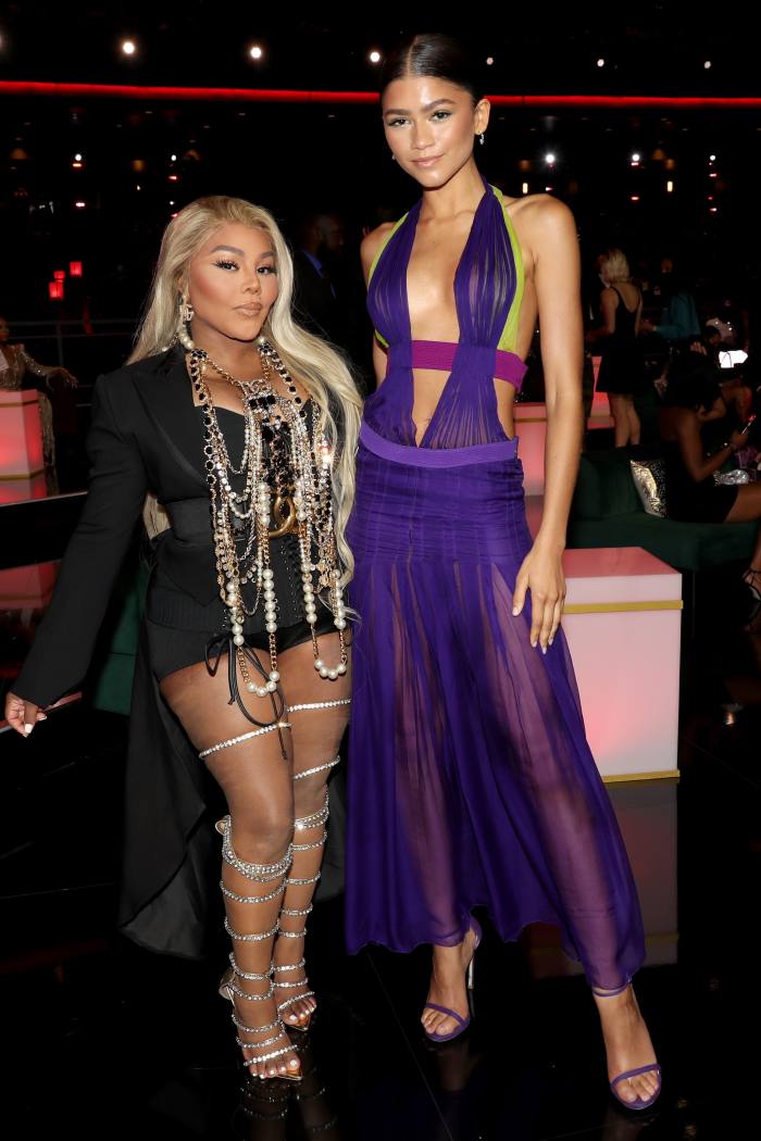 Now . . . Zendaya, right, with Lil’ Kim at the BET Awards in June 2021
