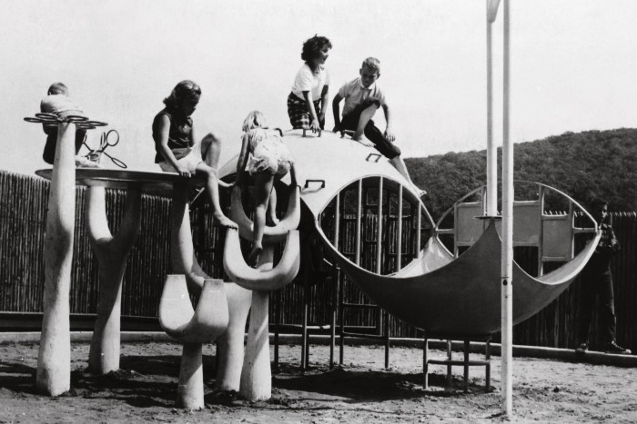 American children on a playground in 1965