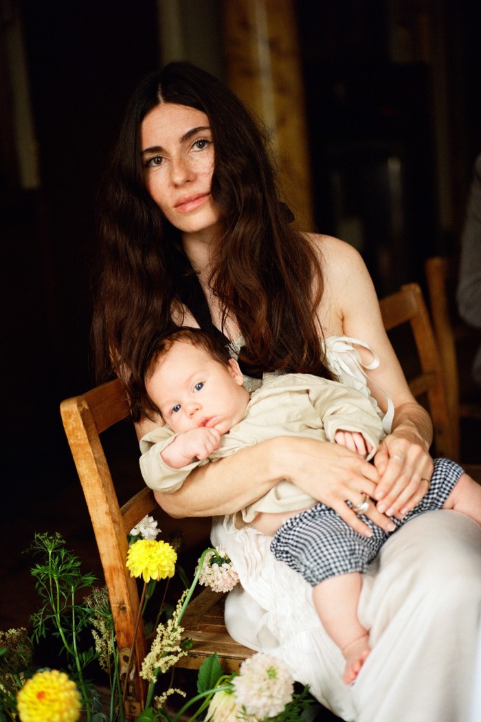 Melissa Thompson with her baby son Dima