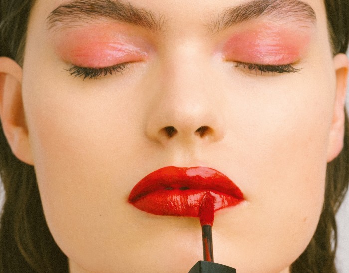 Nars Cosmetics Ravishing Red lipstick, £23, and Hardwired eyeshadow, £17
