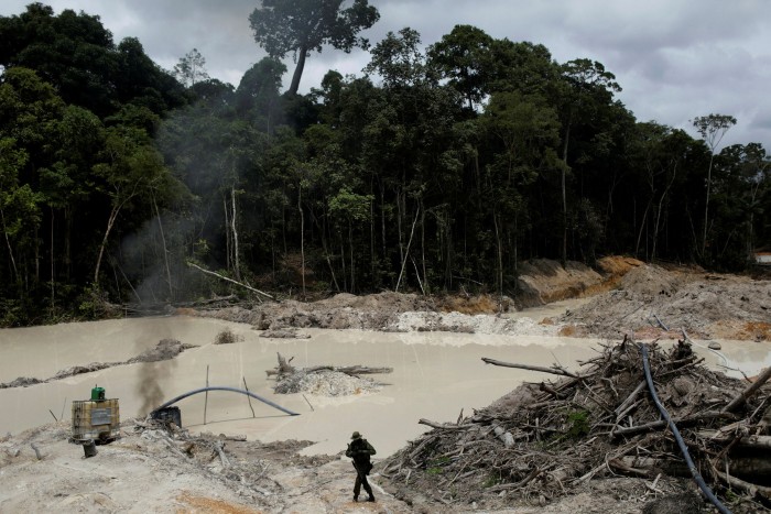 An Ibama agent patrols an illegal mine in Pará state. Salles argues that environmentally destructive activities are driven by a lack of legitimate ways to make a living