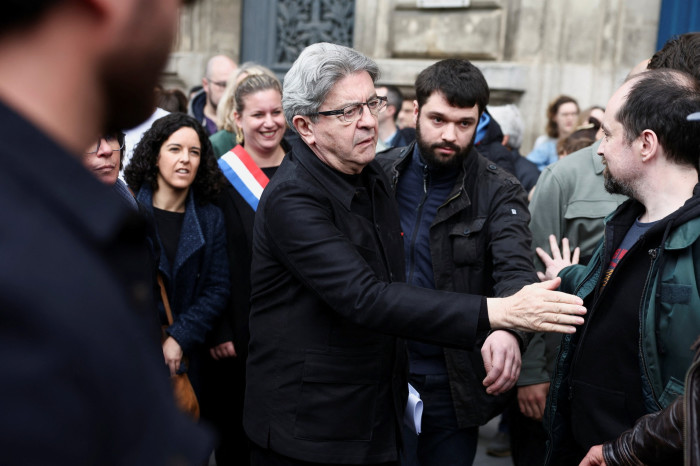 Jean-Luc Mélenchon attends the traditional May Day labour union march in Paris