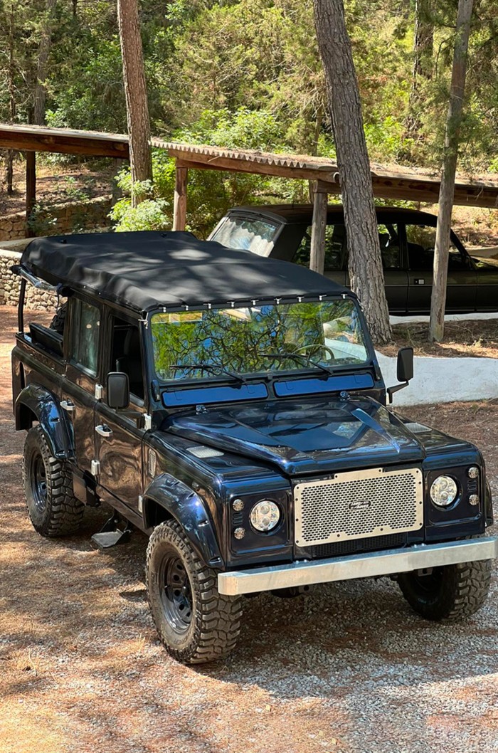 This vintage Land Rover Defender 110 was a gift from his wife, Nina