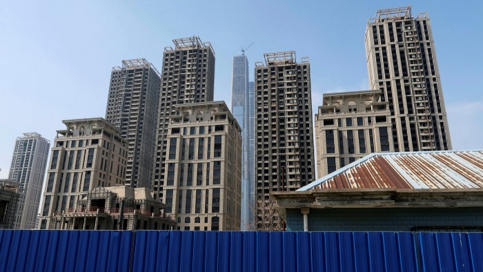 High-rises stand partially empty in Tianjin, China