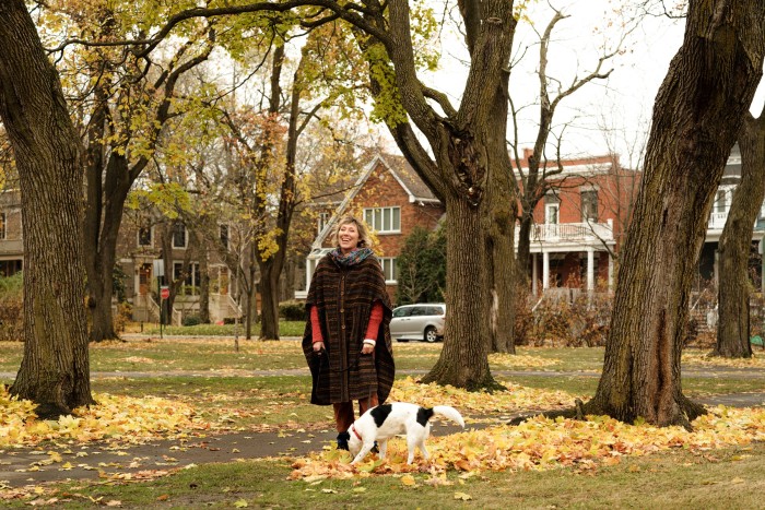 Wainwright with her dog, Zorro, at Parc Outremont