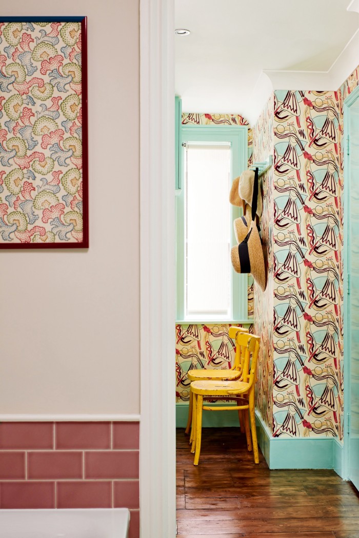 Pattern and colour on show in Cath Beckett’s hallway . . . 