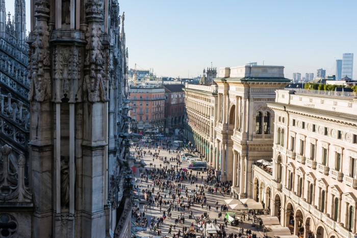 The route includes the Galleria Vittorio Emanuele II, the world’s oldest shopping mall