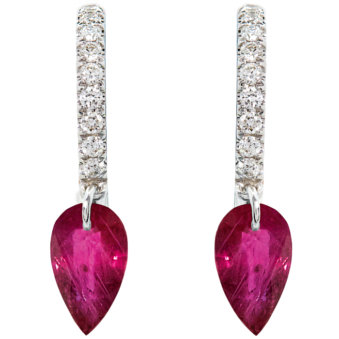 Raphaele Canot white-gold, diamond and ruby earring, £1,880 for pair, from Dover Street Market