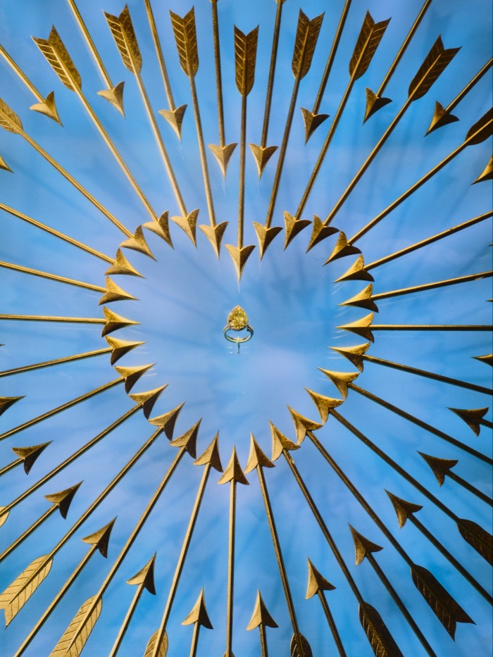 Cupid’s Arrows, 2014, a window arrangement designed by Christopher Young for Valentine’s Day