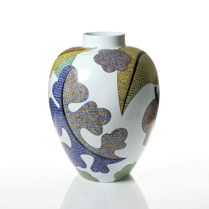 One of a pair of Fencai Leaves vases by Felicity Aylieff, 2020 