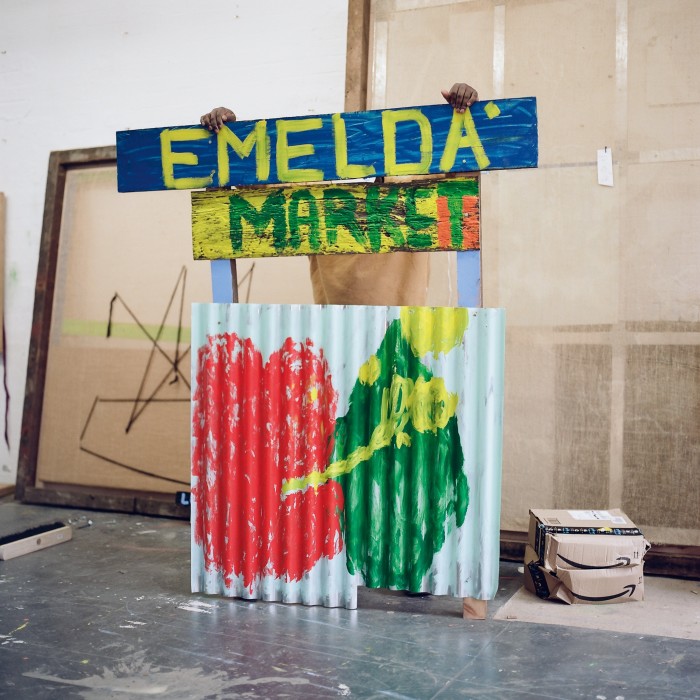 Barrington with his piece “Emelda’s Market”