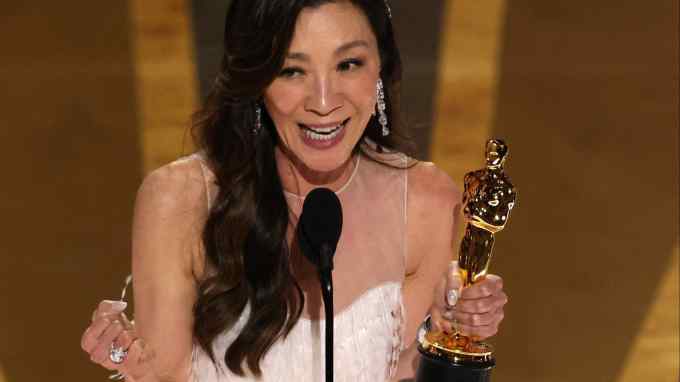 Michelle Yeoh accepts the Oscar for Best Actress for ‘Everything Everywhere All at Once’ on Sunday