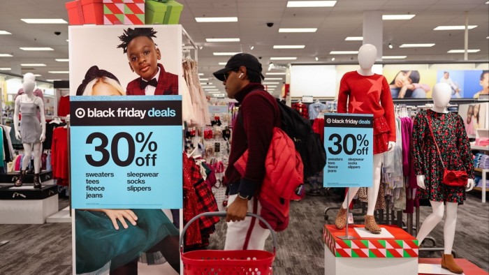 Black Friday signs at a Target store ahead in the US state of Georgia