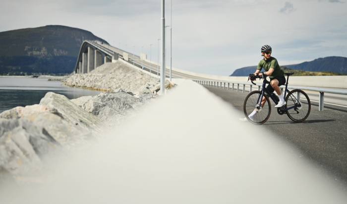 The author on Lepsoy Bridge, 106km into the ride on day three