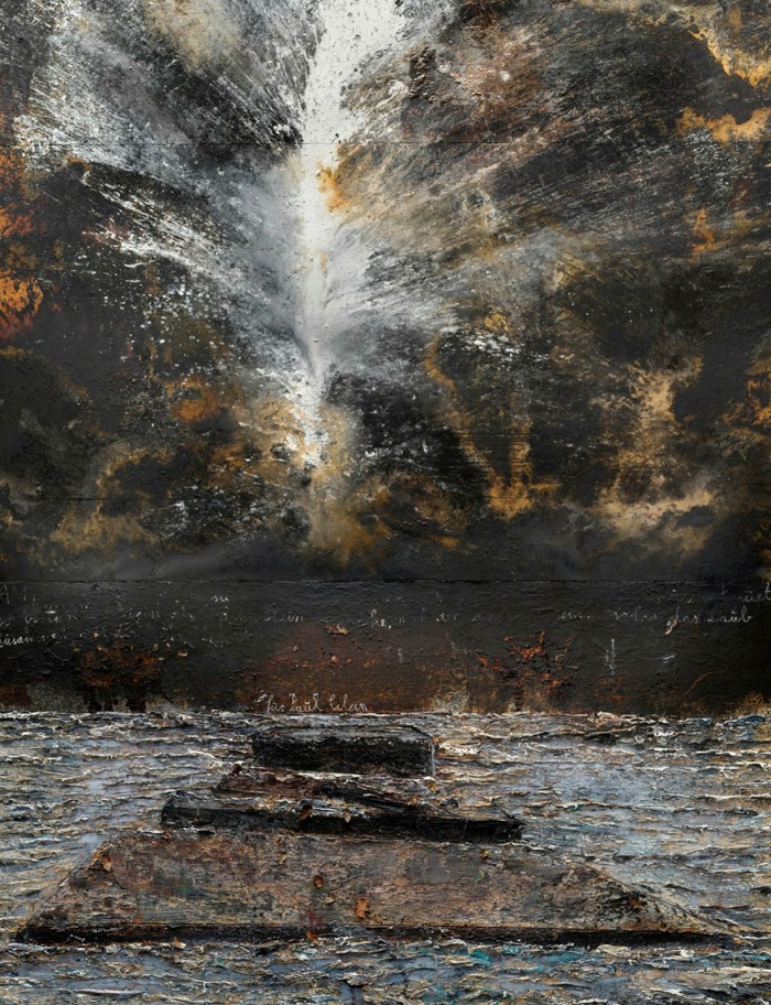 Detail from Am letzten tor by Anselm Kiefer. Emulsion, acrylic, oil, shellac and chalk on canvas