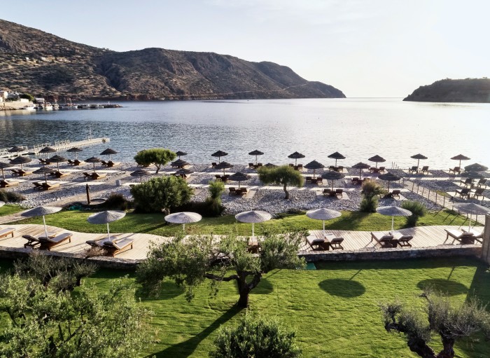 The beach at the Blue Palace resort on Crete