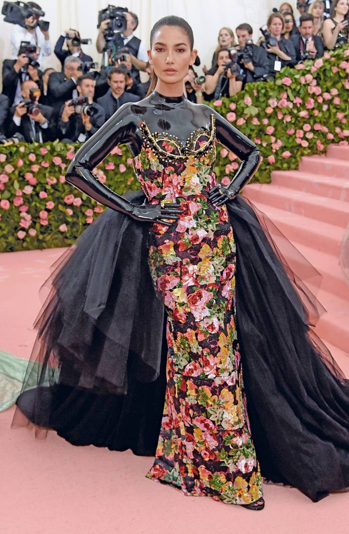 Lily Aldridge’s Richard Quinn outfit at the 2019 Met Gala