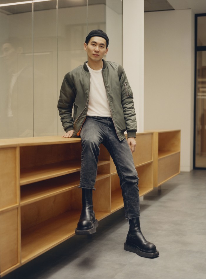 Founder Han Chong in the brand’s new east London workspace