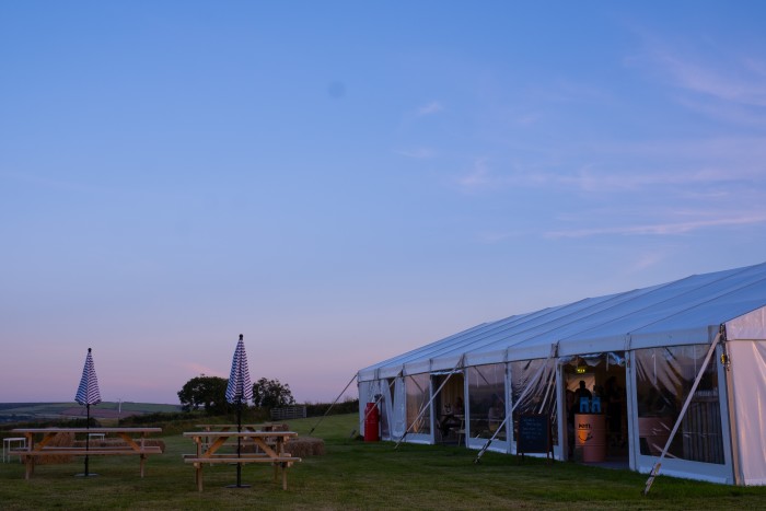 The 52-seat marquee at Trerethern Farm