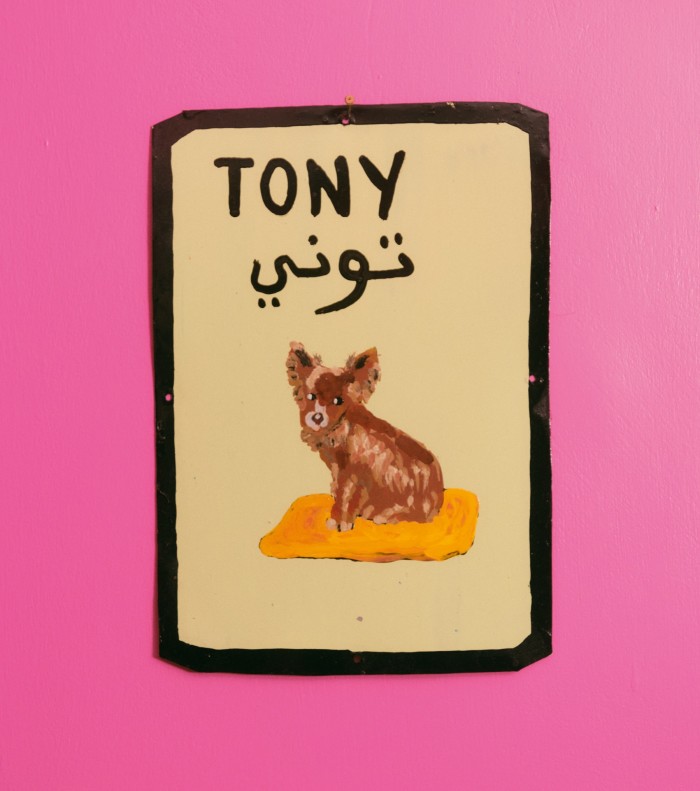 An illustration of Tony made by a signwriter in the Marrakesh medina